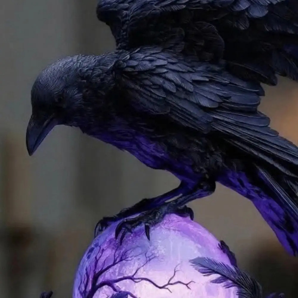 Unique Lighting Decor - Creative Gothic Raven LED Lamp Sculpture