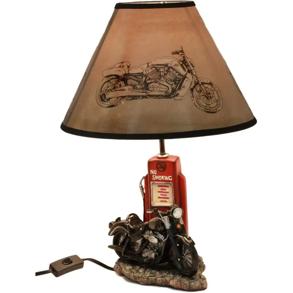 Home Lighting And Decor - Vintage Retro Black Motorcycle Gas Pump