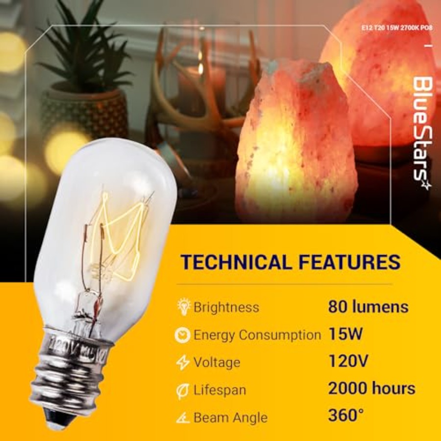 E12 T20 Salt Lamp Bulb 120V 15 - огляд і ціна Himalayan Salt Lamp