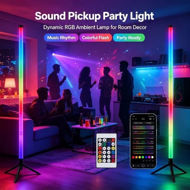 2 Pack RGB LED Corner Floor La - огляд і ціна Lighting Decoration In Bedroom