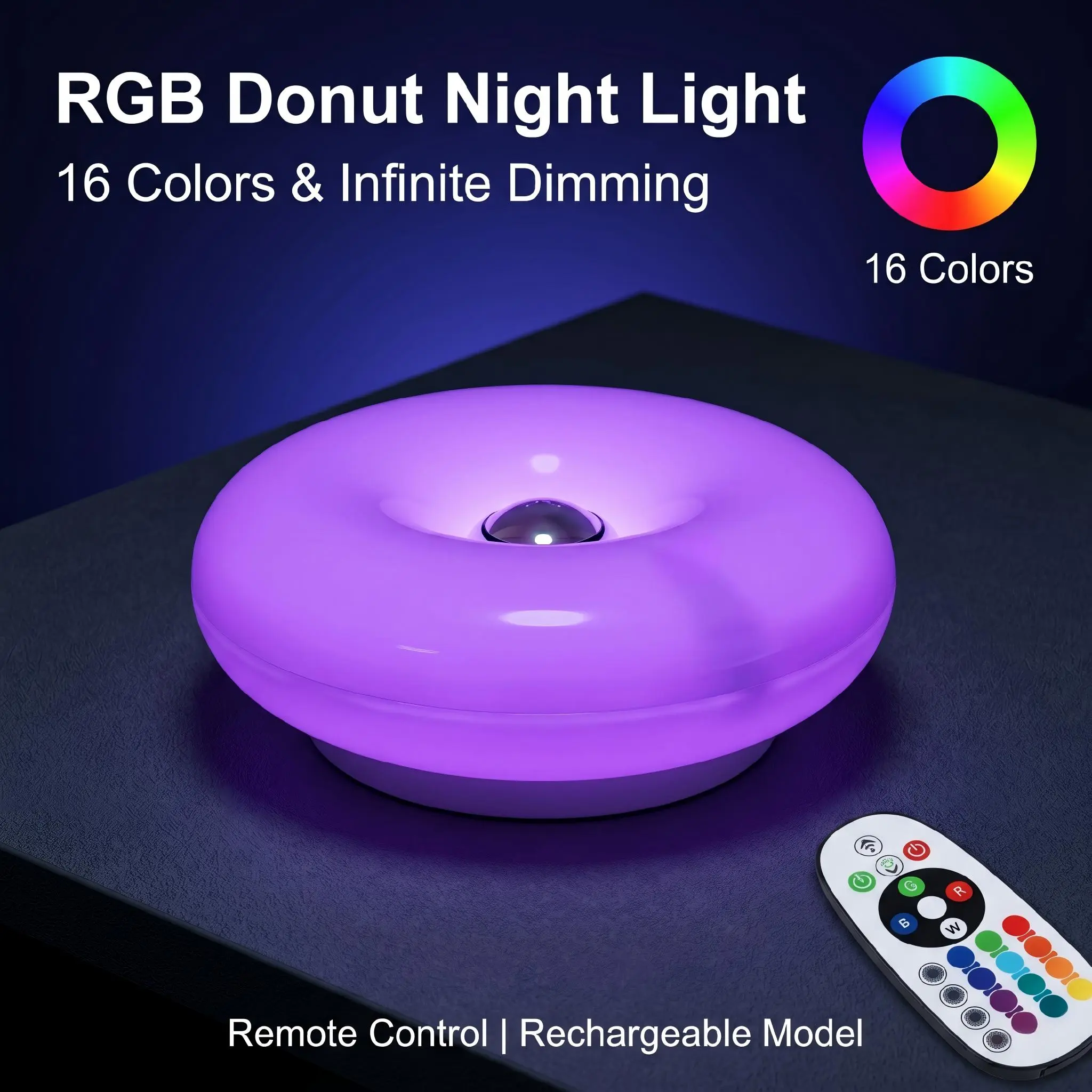 RGB Donut Lamp,Plug-in Bedside - огляд і ціна Ambient Lighting Decor For Room