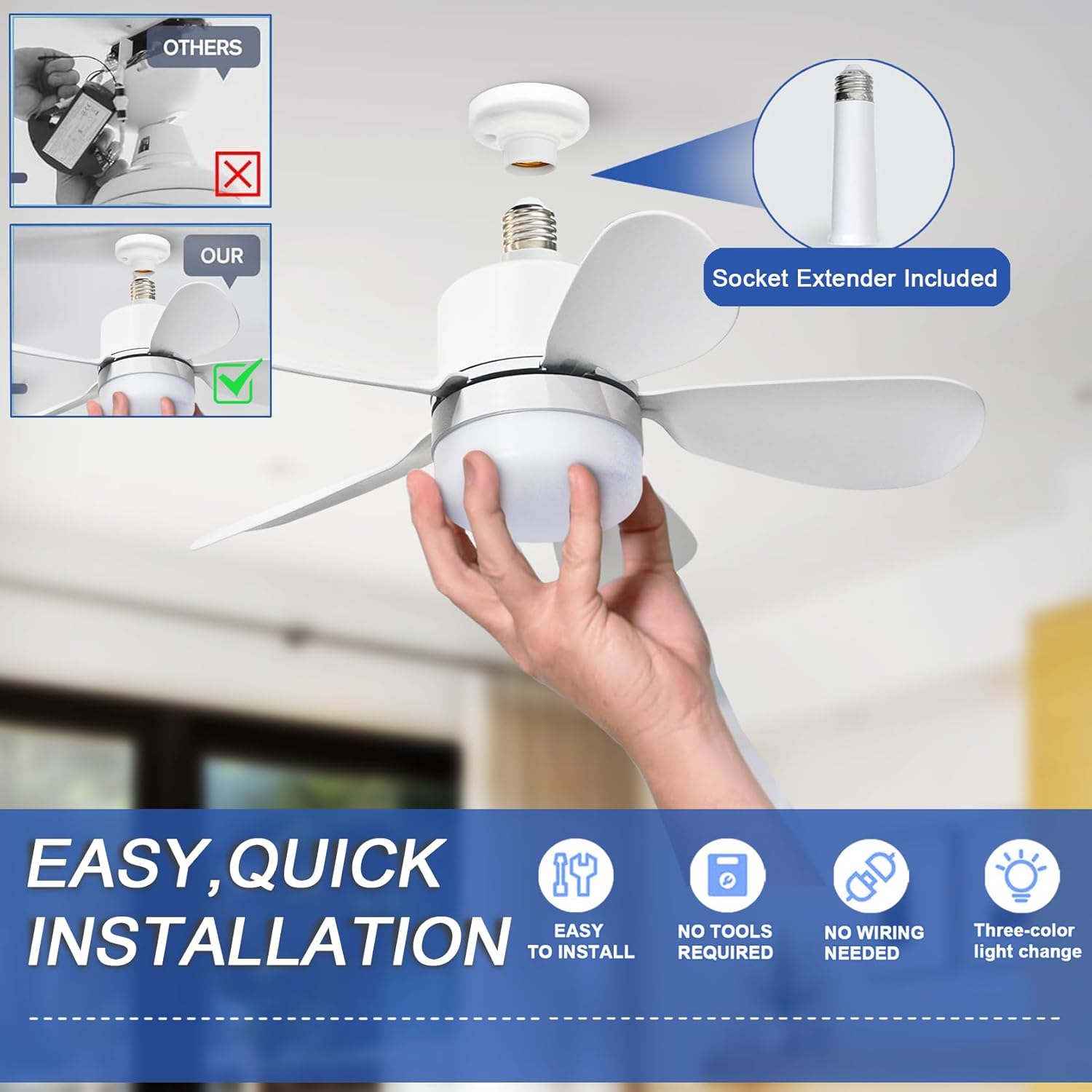 Socket Fan Light with Remote,  - огляд і ціна Home Lighting And Decor