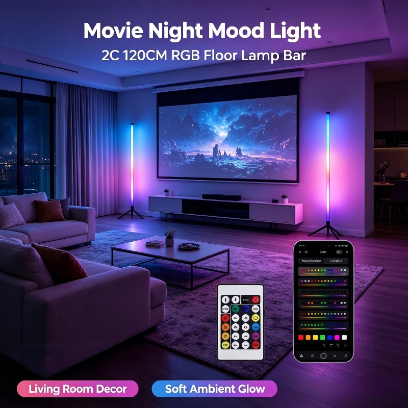 2 Pack RGB LED Corner Floor La - огляд і ціна Ambient Lighting Decor For Room