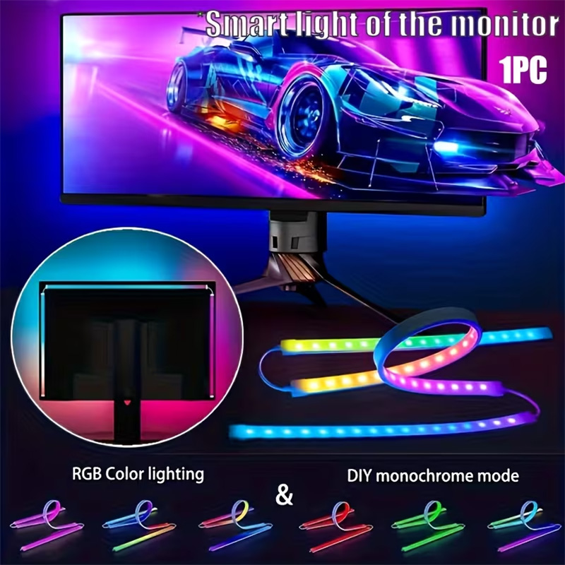 RGB Gaming Lights Strip Monito - огляд і ціна Ambient Lighting Decor For Room