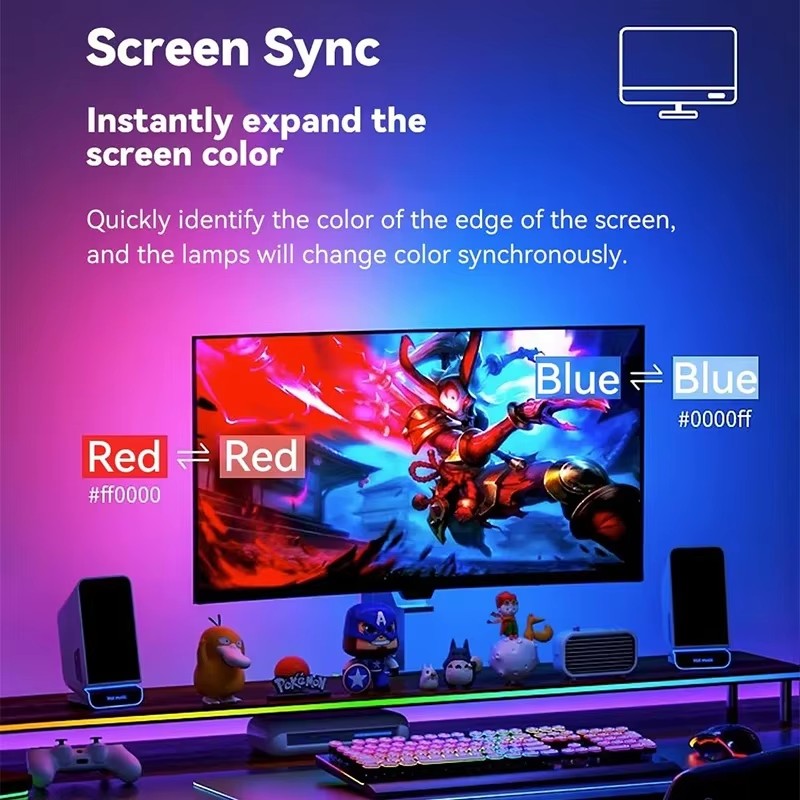 RGB Gaming Lights Strip Monito - огляд і ціна Ambient Lighting Decor For Room