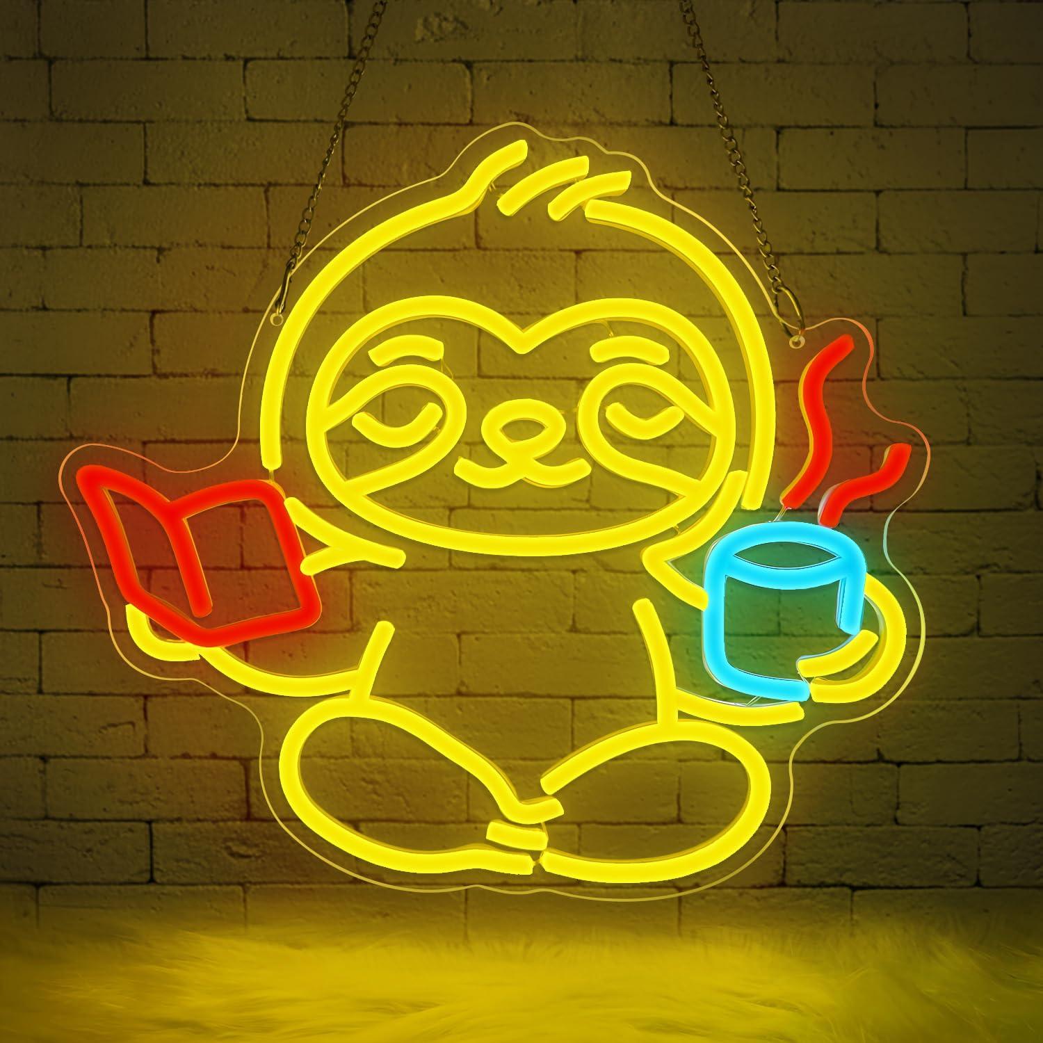 Sloth Neon Sign USB Dimmable L - огляд і ціна Home Lighting And Decor