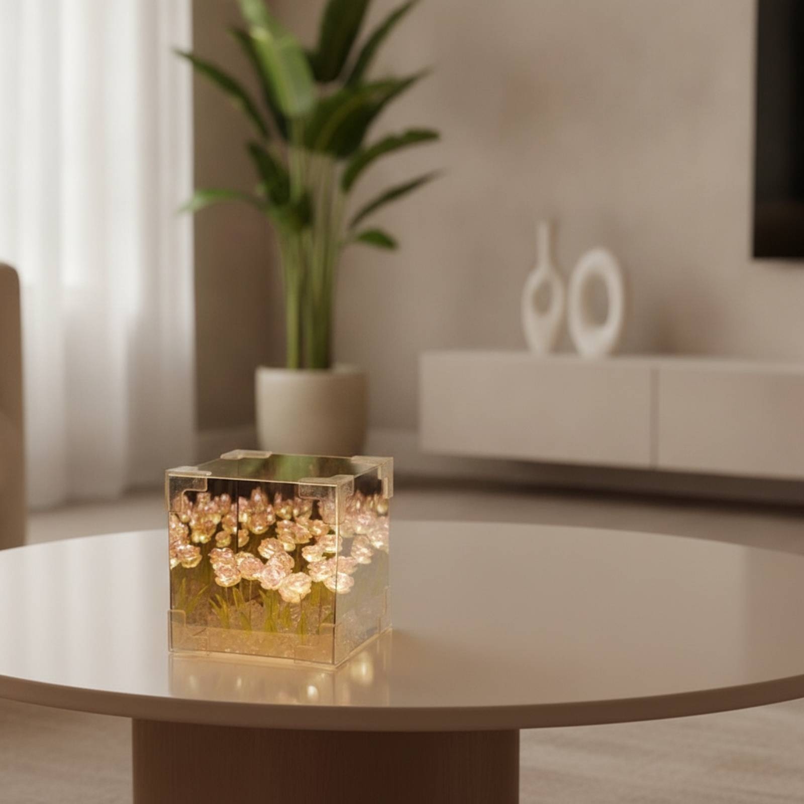 Rose Lamp with Acrylic Cube Fl - огляд і ціна Lighting Decor Bedroom