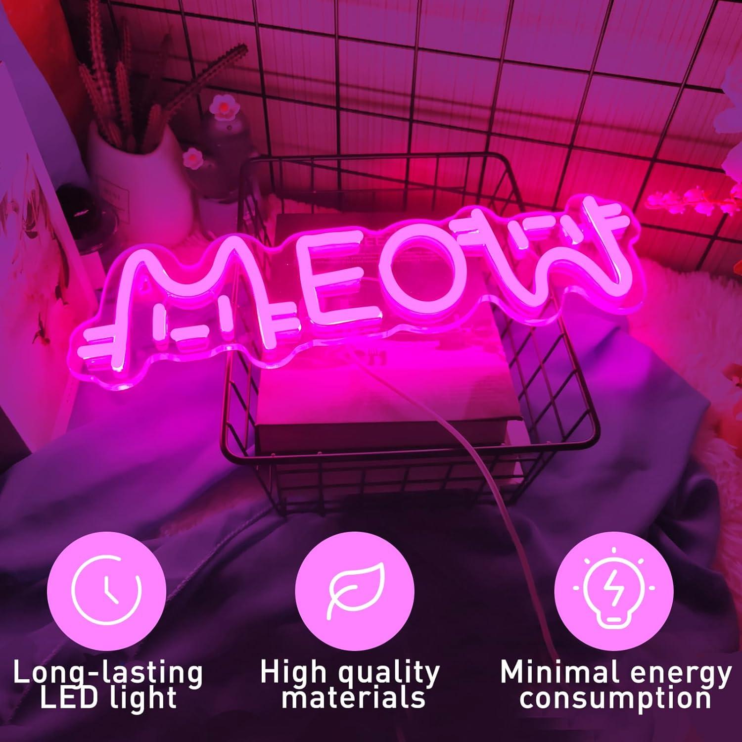 Meow Neon Sign Cat USB Powered - огляд і ціна Home Lighting And Decor