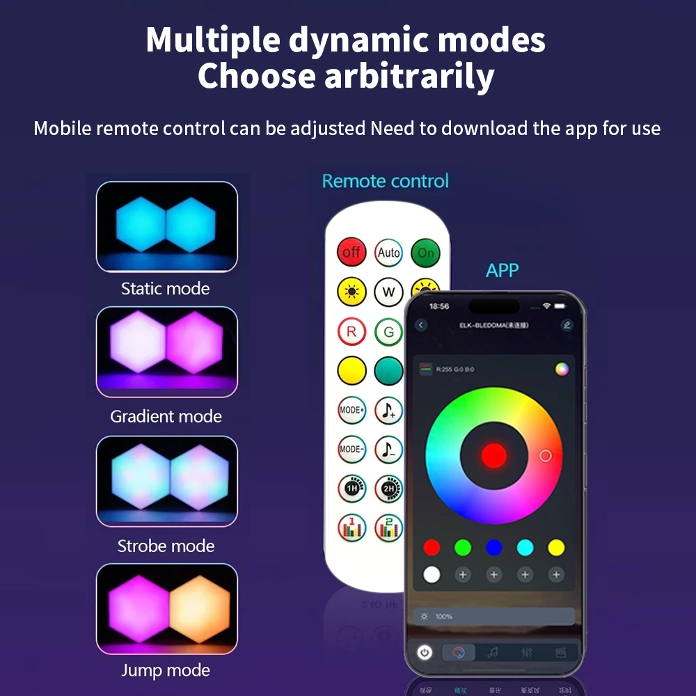 Smart RGB Hex Wall Light DIY S - огляд і ціна Ambient Lighting Decor For Room