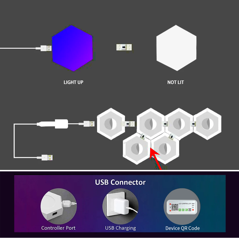 Smart RGB Hex Wall Light DIY S - огляд і ціна Ambient Lighting Decor For Room